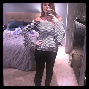Bar III bell sleeve off the shoulder top